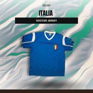 Italy National Team Soccer Jersey Blue | Unisex Polyester Football Shirt